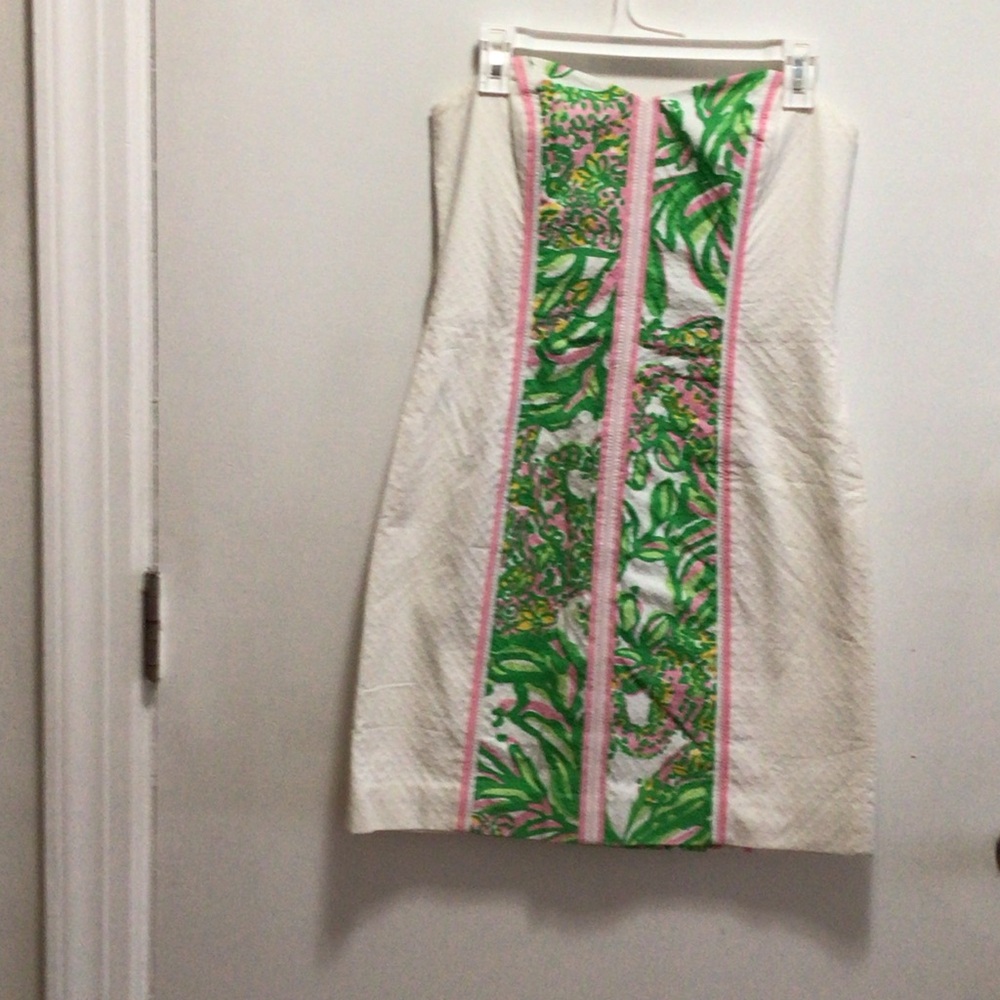 Lilly Pulitzer Cream Dress with Green and Pink Accents